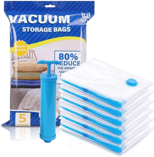 Reusable Ziplock Vacuum Storage Space Saver Plastic Bags